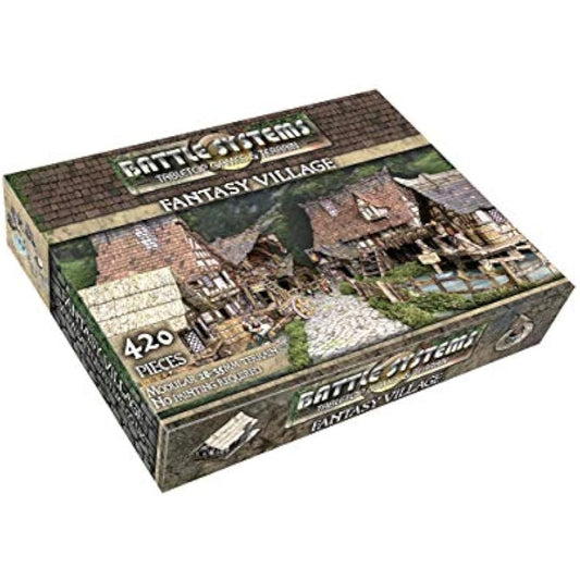 Battle Systems – Modular Fantasy Scenery – Perfect for Roleplaying and Wargames - Multi Level Tabletop Terrain for 28mm Miniatures – Colour Printed Model Diorama – (Village)