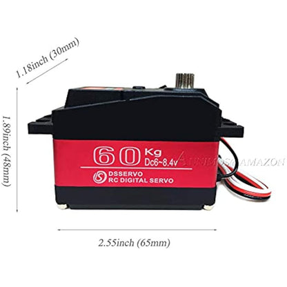 ANNIMOS 60KG Digital Servo 8.4V High Voltage Stainless Steel Gear Large Torque High Speed Waterproof 1/5 Baja Servos - 270 Degrees