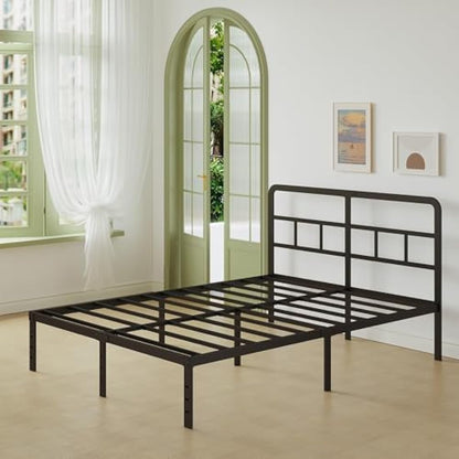 Lutown-Teen Super King Bed Frame 6ft with Curved Headboard, Heavy Duty Metal Bed Frames Super King Size with Steel Slats, 36 cm High, Ample Storage Underneath, Noise Free, Easy Assembly, Black