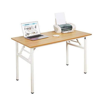 sogesfurniture Folding Table Office Study Writing Desk Computer PC Laptop Table Workstation Dining Gaming Table, No Install Needed, 100x60x75cm