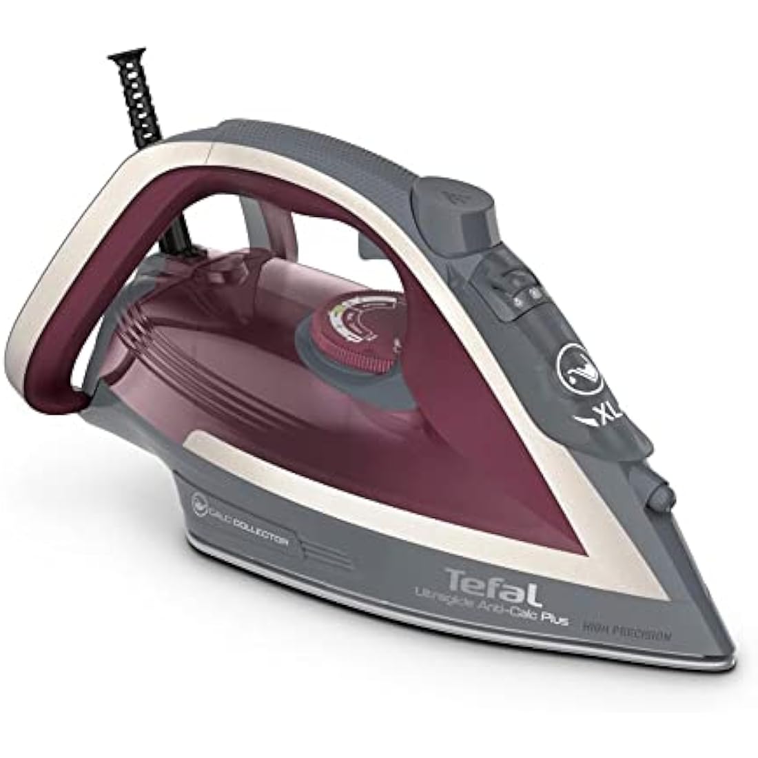 Tefal Ultraglide Steam Iron, 210 g/min Steam Boost, 50 g/min Continuous Steam, 250 ml Water Tank, 2800W Power, Non-Stick Durilium Soleplate, Auto Off, Anti-drip, Anti-Scale, Grey & Purple, FV5872