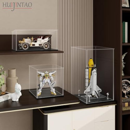 HUIJINTAO Clear Acrylic Display Case Countertop Box Cube Organizer Stand Dustproof Protection Showcase for Action Figures/Toys/Collectibles(12.6x12.6x12.8inch;33x33x33cm)