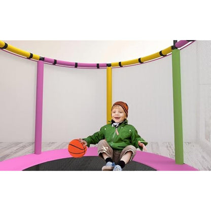 CZCPARY Kids Trampoline，Trampoline for Children，with Basketball Hoop, Swing, Pull Ring, Suitable for Indoor and Outdoor Use，Suitable for Children, Birthday Gifts