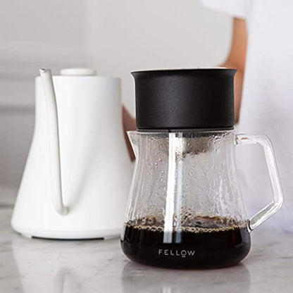 Fellow Mighty Small Glass Carafe - Manual Pour Over Coffee Beaker and Tea Steeper, Borosilicate Glass Decanter, 16.9 oz Clear Container
