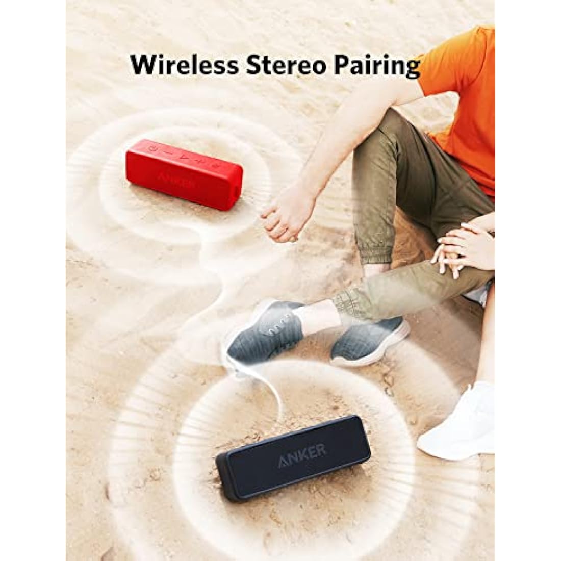 Anker Soundcore 2 Portable Bluetooth Speaker with 12W Stereo Sound, BassUp, IPX7 Waterproof, 24-Hour Playtime, Wireless Stereo Pairing, Speaker for Home, Outdoors, Travel