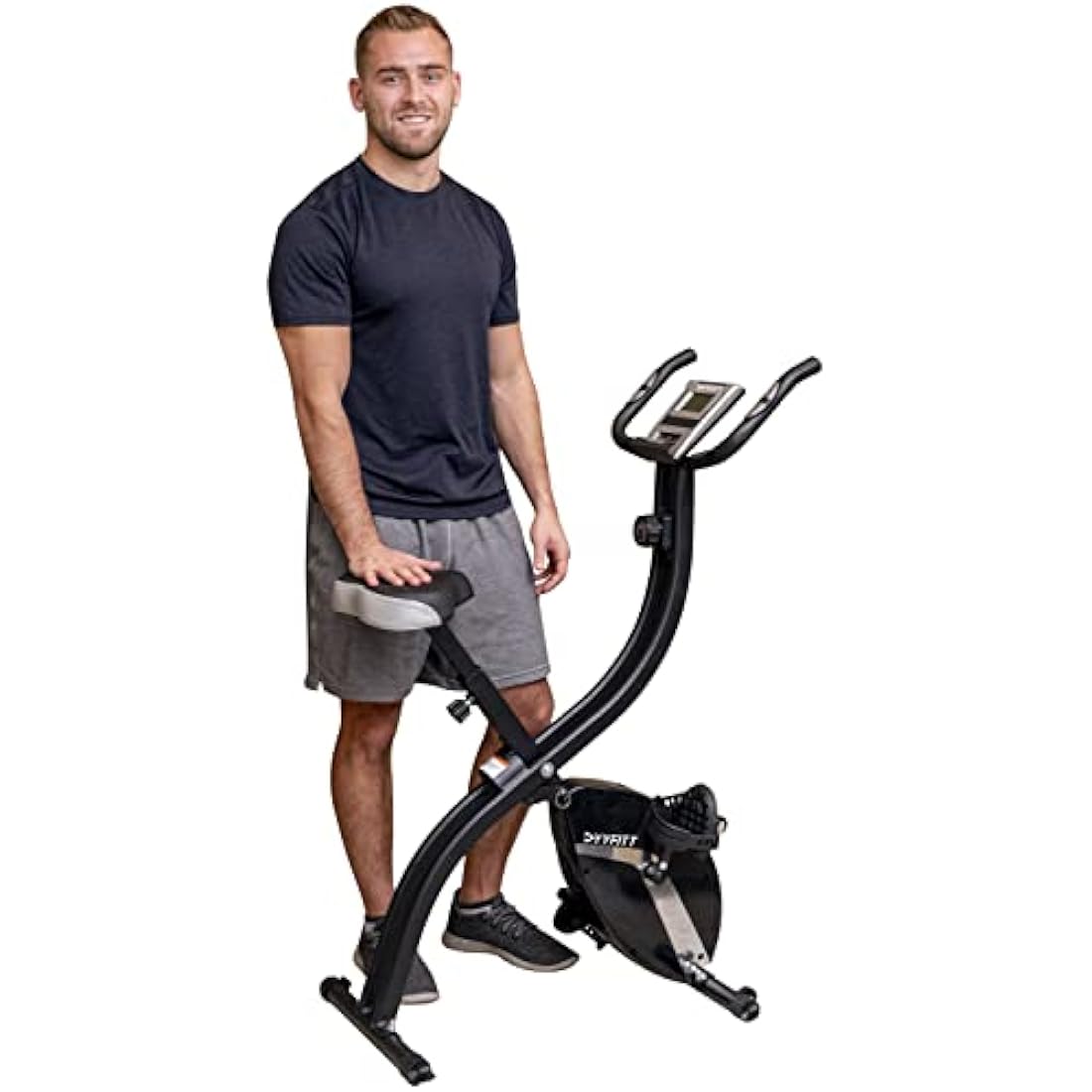 YYFITT Basic Foldable Fitness Exercise Bike with 16 Level Resistance, Countdown Exercise Monitor, Phone/Tablet Holder and Hand Pulse for Home Use
