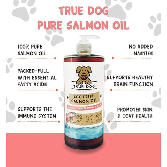 True Dog 100% Pure Scottish Salmon Oil 5ltr | Salmon Oil for Dogs & Cats, Omega 3, 6 & 9, Skin and Coat Health, Joint & Mobility Support
