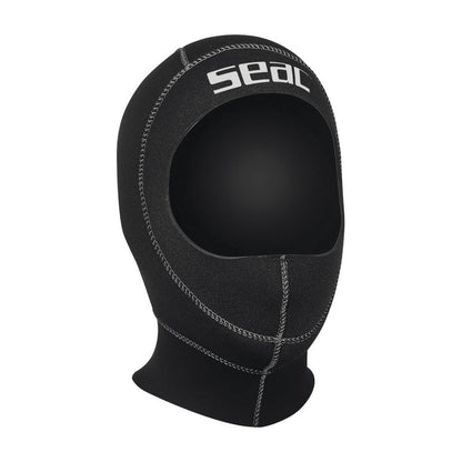 SEAC Standard Hood 5mm Standard Hood, Double-collar Hood In Ultraspan/fire Dry, Uv Protection, Suitable for Man and Ladies for Diving - Black, XL
