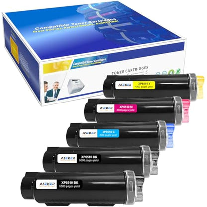 ASEKER Compatible for 6515 6510 Toner Cartridge for WorkCentre 6515DN 6515DNI 6515DNM 6515N Phaser 6510DN 6510DNI 6510DNM 6510N Printers (2BK/C/M/Y)