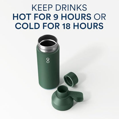 Ocean Bottle - Recycled Stainless Steel Bottle - Eco-Friendly & Reusable (Big 1l, Forest Green)