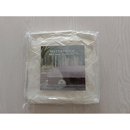 Coriwell Waterproof Mattress Protector - Super King Size Bamboo Extra Deep Pocket Mattress Protector, Breathable Fitted Bed Mattress Covers with Elasticated Skirt White