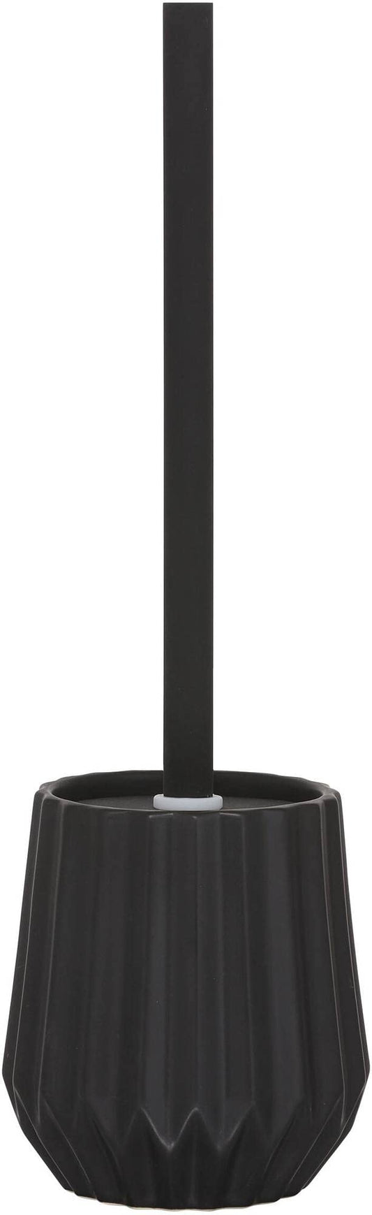 Sealskin Arte Toilet Brush and Holder, Ceramic, Black, 11.8 x 26 x 11.8 cm