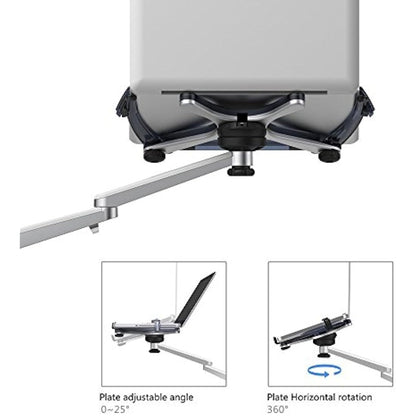 ThingyClub® Adjustable Aluminium Universal Laptop Notebook & Tablet Stand Desk Mount Bracket Clamp Tilt Swivel Dual Arm Support Holder (Laptop & Tablet)