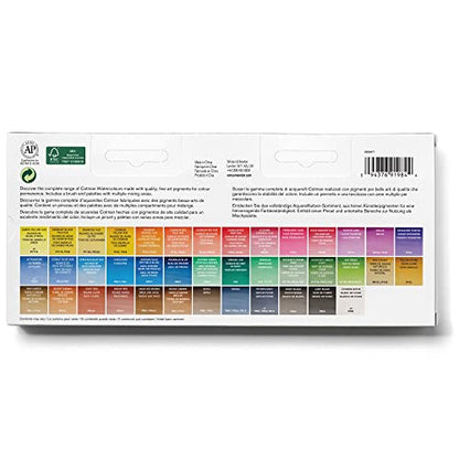 Winsor & Newton, Cotman Watercolour, 'Studio Set', 45 x Half Pans + 1 x Cotman Watercolour Round Brush