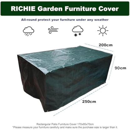 RICHIE Outdoor Furniture Covers - Waterproof Garden Table & Chair Covers 250x200x90cm