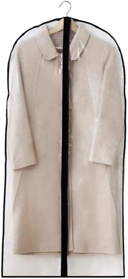 Moth Proof Clothes Covers, Waterproof Dustproof Garment Bags with Zip PEVA Translucent Garment Covers Bags, used for Storing Long Clothes, Dresses