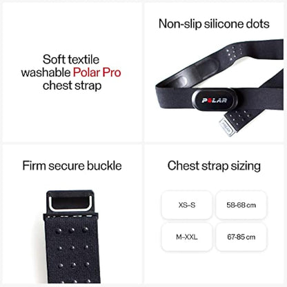 Polar H10 Heart Rate Monitor – ANT Plus, Bluetooth - Waterproof HR Sensor with Chest Strap - Built-in memory, Software updates