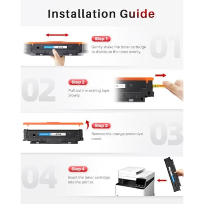 Halloya 410A Compatible Toner Cartridges Replacement for HP CF410A 410X CF410X for Color LaserJet Pro M477fdw M477fnw M477fdn M452nw M377dw M452dn M452dw M477dw M477nw (4 Pack)