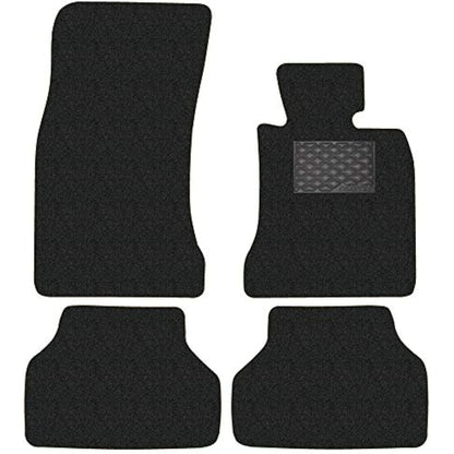 Nicoman Spaghetti All-Weather Fully Tailored Car mats Fit【5-Series Saloon/Estate E60/E61 Year 2003-2010】(Full Set 4-Piece,Black)