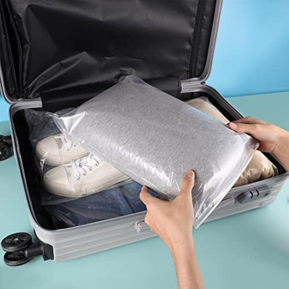40Pcs Reusable Ziplock Bags, 40 x 30cm Travel Clothes Bags Transparent Large Storage Bag Plastic Seal Clothes Bags for Clothes, Shoes, Cosmetics