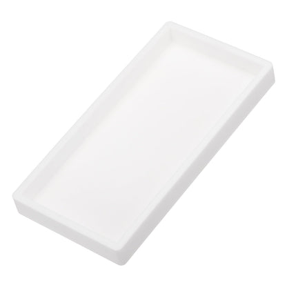 PATIKIL Silicone Bathroom Tray, 8" x 4" Soap Dispenser Tray Jewelry Organizer Dish for Restroom, Dresser, Kitchen Sink for Jewelry, Coin, Key