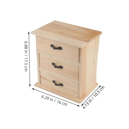 NUOBESTY 2pcs Wooden Cabinets with 3-tier Drawers Desk Storage Boxes for Office Home Jewelry Makeup Organization