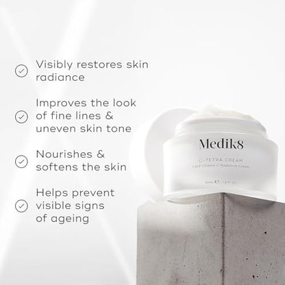 Medik8 C-Tetra Cream - Lipid Vitamin C Radiance Cream - Visibly Bright, Dewy and Energised Complexion - 50ml