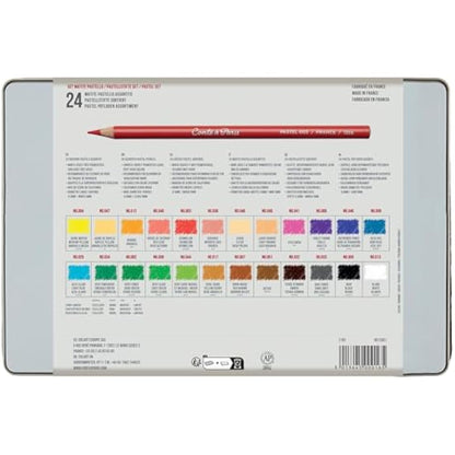 Conte a Paris Pastel Pencil Set - Assorted ,Black/Green/Grey/Yellow,(Set of 24)