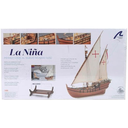 Artesania Latina – Wooden Ship Model Kit – Spaniard Caravel from The Discovery of America, La Niña – Model 22410, 1:65 Scale – Models to Assemble – Intermediate Level