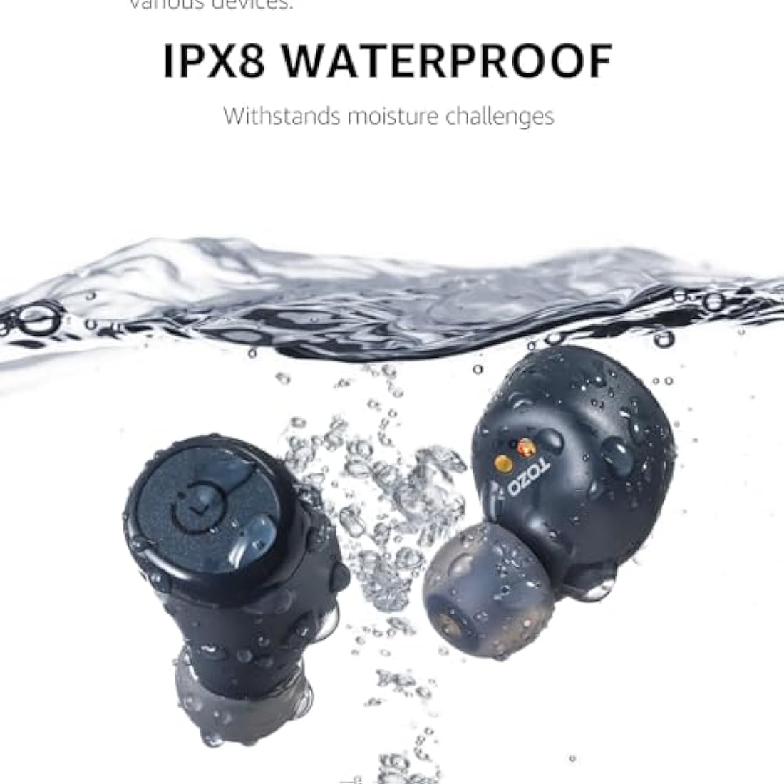 TOZO T10 Wireless Earbuds Bluetooth 5.3 Headphones, App Customize EQ, Ergonomic Design, 55H Playtime, Wireless Charging Case, IPX8 Waterproof Powerful Sound in-Ear Headset Blue(New Upgraded)