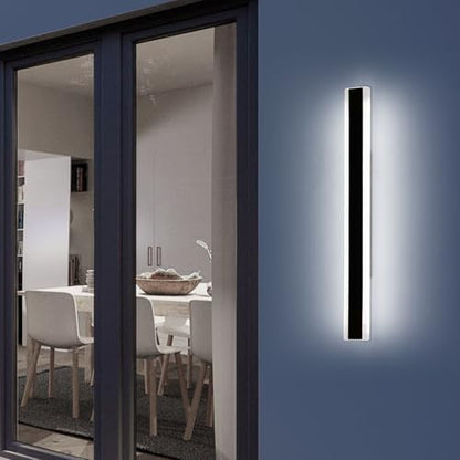 Mikeru Cool White Outdoor Strip Light 120cm, 6000K Outside Long Light Garden Wall Lights Mains Powered with Ip65 Waterproof Drive Garden Wall Lights Modern 4500lumens for Gardens, Porches