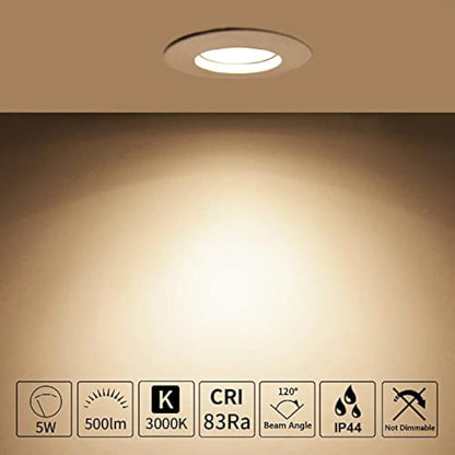 HiBay 6X 5W Recessed Ceiling Spot Lights Ultra Thin LED Spotlights Kitchen Bathroom Downlights Warm White 240V Down Light for 60-68mm Cutout Hole