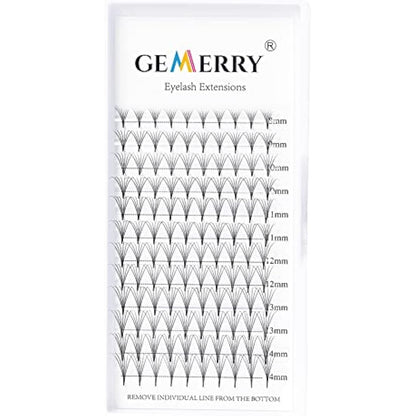 Pre Made Fan Eyelash Extensions 6D Fans 0.07mm D Curl 8-14mm Mix 6D Cluster Eyelash Extension Premade Fans Volume Russian Individual Lashes Cluster Gemerry Fan Lash Extensions(0.07-6D-D curl-Mix)