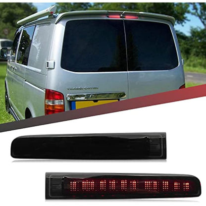 njssjd 2pcs LED Third Brake Light High Mount Stop Lamp for V-W T5 T6 T6.1 Transporter Panel Van Multivan Caravelle (with Rear Twin Doors) Rear Central High Level 3rd Brake Light Smoke Lens