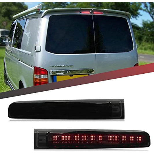 njssjd 2pcs LED Third Brake Light High Mount Stop Lamp for V-W T5 T6 T6.1 Transporter Panel Van Multivan Caravelle (with Rear Twin Doors) Rear Central High Level 3rd Brake Light Smoke Lens