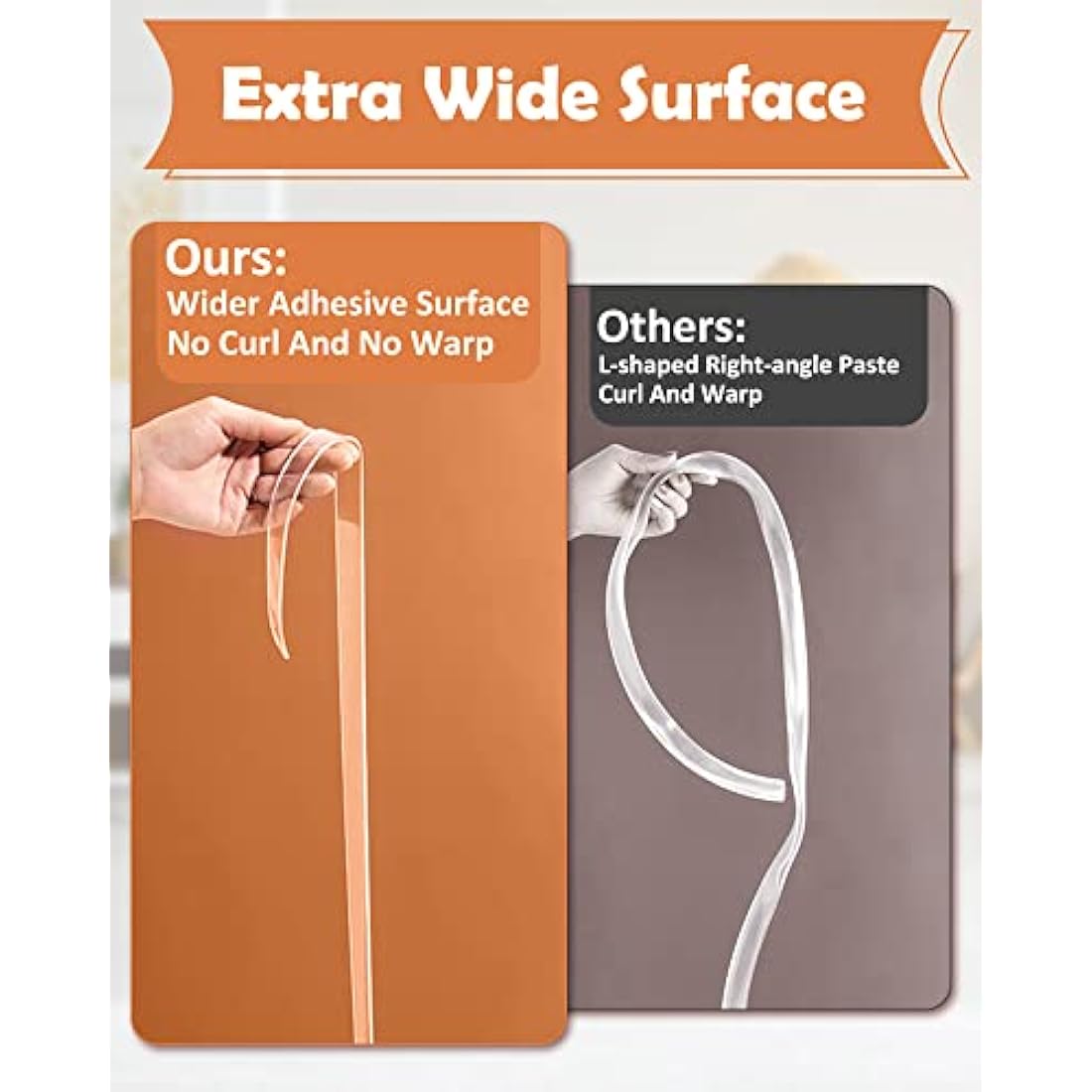 Clear Edge Protector Strip, 1m Extra Strong Transparent Baby Proofing Corners Guards, Extra Wide Nano Tape, Baby Child Safety Tables Corner Guards for Furniture Against Sharp Corners（3cm Width）