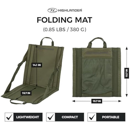 Highlander Outdoor Sit Mat - Portable Seat - Lightweight with Back Support and Pocket - Perfect as a Picnic Chair, Stadium Seat, Beach Chair, or Festival Chair