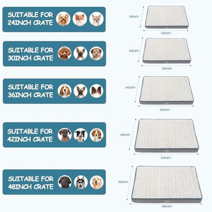 EMPSIGN Large Dog Bed Washable, Orthopedic Dog Beds Mattress for Dog Crate with Washable Removable Cover, Pet Beds Pillow Cushion for Dog, Grey, 90x60x7,5cm