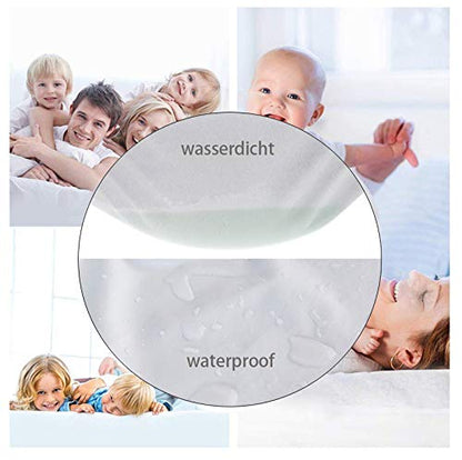 Waterproof Single Mattress Protector Single Bed Fitted Bed Mattress Cover for Bed Wetting Soft Washable Breathable Fitted Bed Sheet 30cm Deep 90x200cm