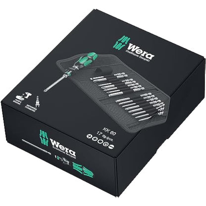 Wera Kraftform Kompakt 60 Bit-Holding screwdriver & Bit Set, PH/PZ/SL/TXBO/HEX, 17pc, 05059295001