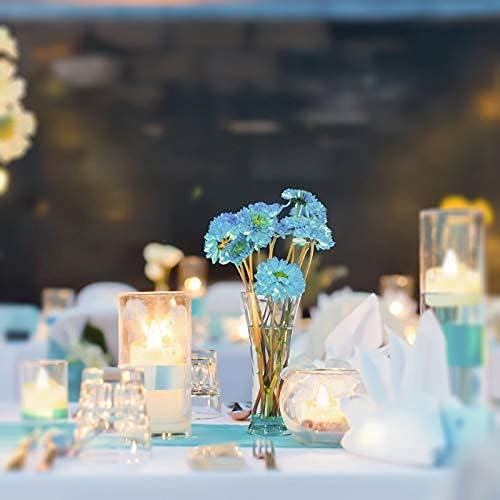 Mudder 12 Pcs Heart Shape LED Tealight Candles Love LED Candles with 200 Pieces Silk Rose Petals Scatter Artificial Petals for Valentine's Day Wedding Table Party Decor(Yellow Light, Dark Red Petal)