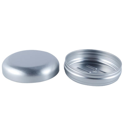 Enwye 4pcs Round Aluminum Soap Container Lightweight Travel Soap Dish with Drain for Bathroom & Portable Use