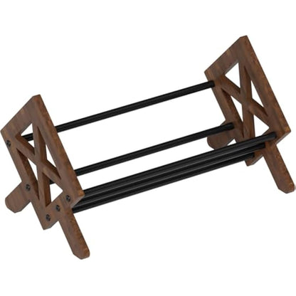 THYGIFTREE Wood Tilting Bookcase in Living Room/Home/Office, Desktop Book Shelf Organiser Bookshelves Storage Rack for CDs/Magazine/Books Display, Desktop Organiser for Books and Magazines (Brown)