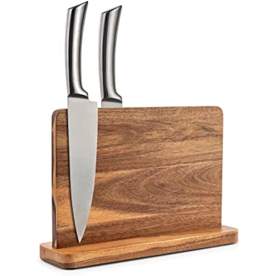 Knife Block Double-Sided Magnetic Knife Holder Multifunctional Wooden Knife Stand with Strong Magnetic Storage Organizer for Kitchen