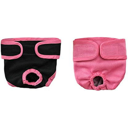 Diyafas 2 Pack Reusable Dog Nappies Physiological Pants Underwear Female Pet Sanitary Pads Hygiene Diapers for Small Medium and Large Dogs