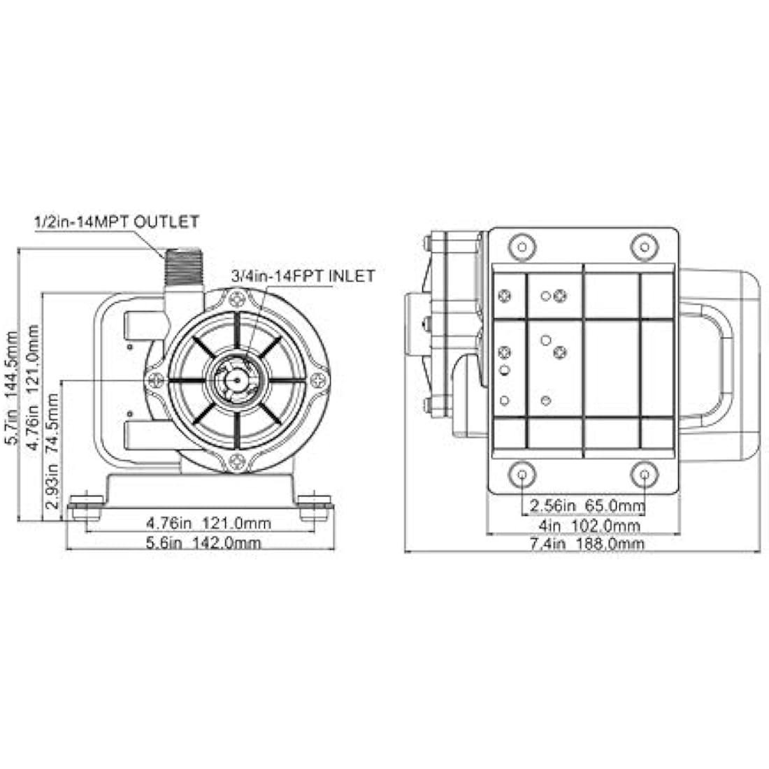 Seaflo 31 LPM (500 GPH) Marine Air Conditioning Seawater Circulation Pump 230V