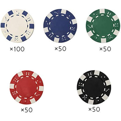 display4top Texas Holdem Poker Chips Set with Aluminum Case,2 Decks of Cards, Dealer, Small Blind, Big Blind Buttons and 5 Dice (300pcs)
