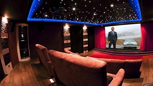 Kingmaled Car Home 16W Twinkle Music Activated App Fiber Optic Star Ceiling Light Kit, RGBW Light Engine+Remote+Mixed Fiber Cables 430pcs 9.8ft/3m (0.75+1+1.5mm)