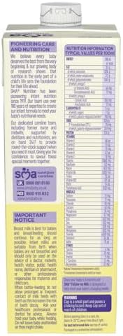 SMA PRO First Infant Baby Milk - From Birth | Ready to Use, Liquid Formula Milk 1 Litre Pack of 6, (Packing May Vary)