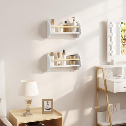 WOLTU Kids Wall Shelves Set of 3 Floating Shelves Kids Bookshelf, Children’s Bookcase Wall Mounted Book Storage Unit, Toy Organiser, Cloud Shape, White, 45x12.7x23cm